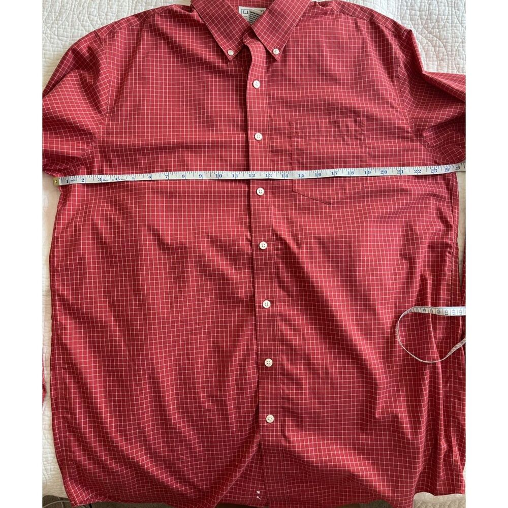 LL Bean Kennebunk Sport Shirt Wrinkle Free Large Tall Red Preppy 275570 NWOT - Picture 5 of 9